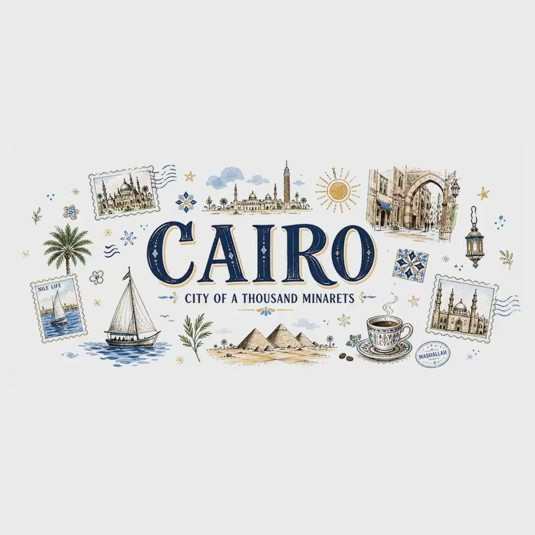 Cairo Coffee Mug | Egypt Souvenir Travel Gift | Accent Color Ceramic 11oz 15oz video