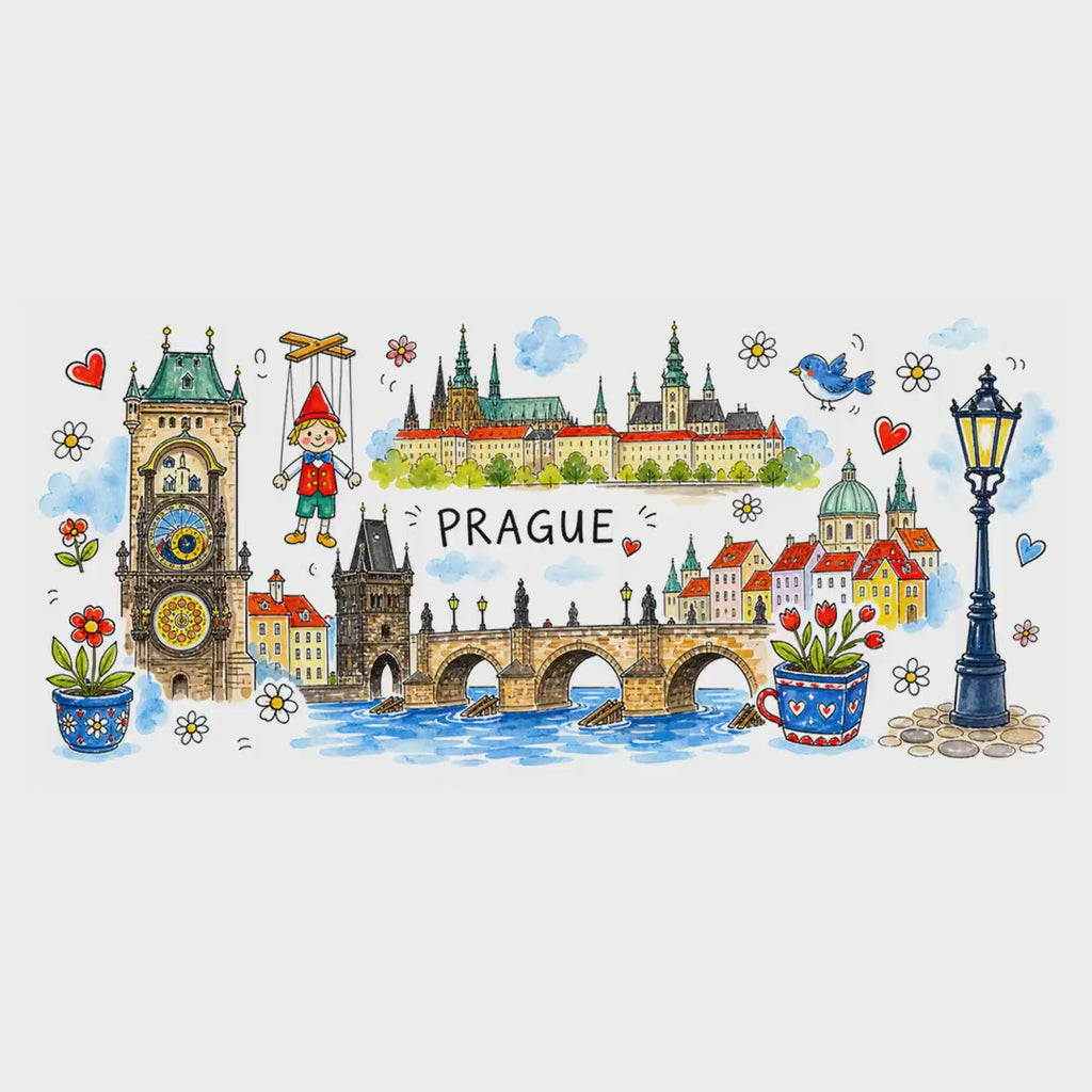 Prague Travel Mug | European City Souvenir Accent Coffee Mug | 11oz 15oz Ceramic Cup video