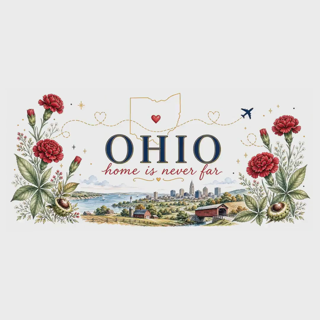 Ohio State Map Mug | Botanical Travel Sketch, Homesick Gift, Long Distance Friendship video