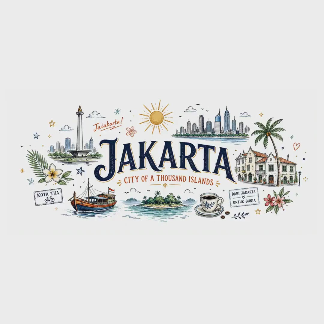 Jakarta Coffee Mug | Indonesia Souvenir Travel Gift | Accent Color Ceramic 11oz 15oz video