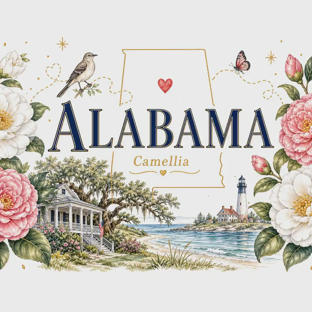Alabama State Flower 20oz Tumbler | Camellia Botanical State Flower Gift | Insulated Stainless Steel Travel Cup video