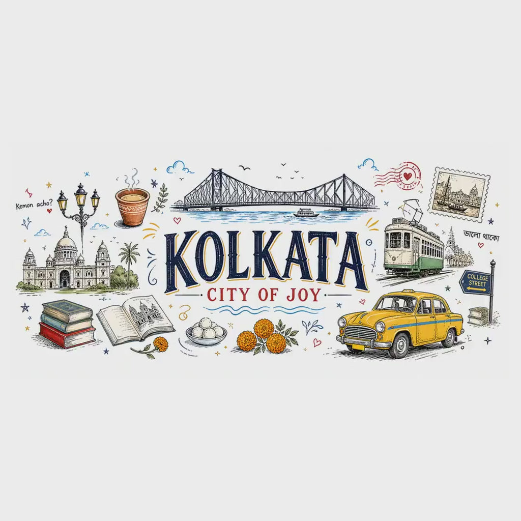 Kolkata Coffee Mug | India Souvenir Travel Gift | Accent Color Ceramic 11oz 15oz video
