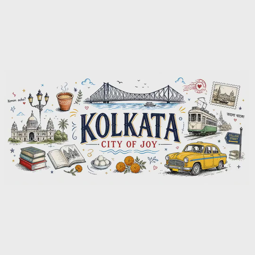Kolkata Coffee Mug | India Souvenir Travel Gift | Accent Color Ceramic 11oz 15oz video