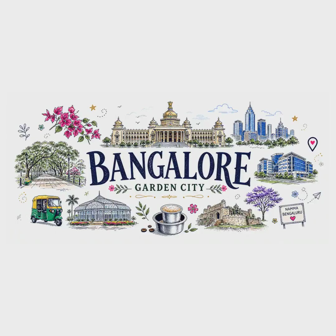 Bangalore Coffee Mug | India Souvenir Travel Gift | Accent Color Ceramic 11oz 15oz video