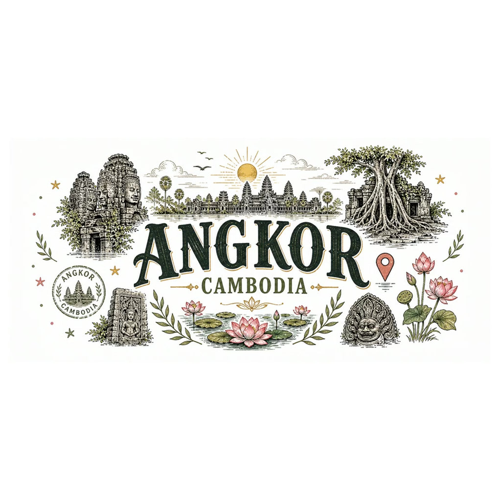 Angkor Coffee Mug | Travel Destination Souvenir Gift | Accent Color Ceramic 11oz 15oz video