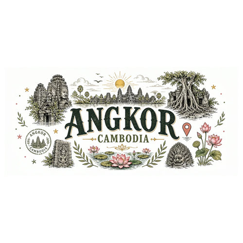 Angkor Coffee Mug | Travel Destination Souvenir Gift | Accent Color Ceramic 11oz 15oz video