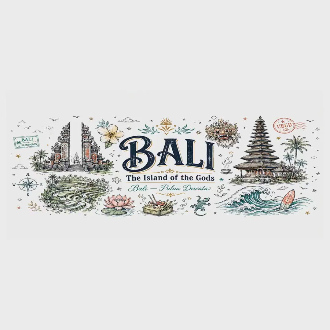 Bali Coffee Mug | Indonesia Souvenir Travel Gift | Accent Color Ceramic 11oz 15oz video