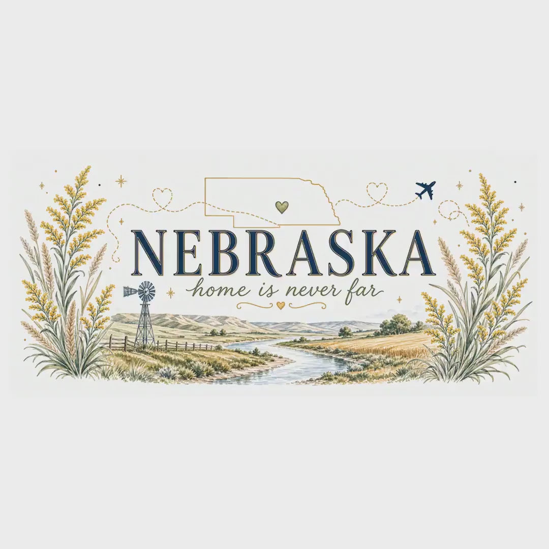 Nebraska State Mug | Moving Away, Long Distance Friendship Gift | Botanical Landscape Accent Mug video