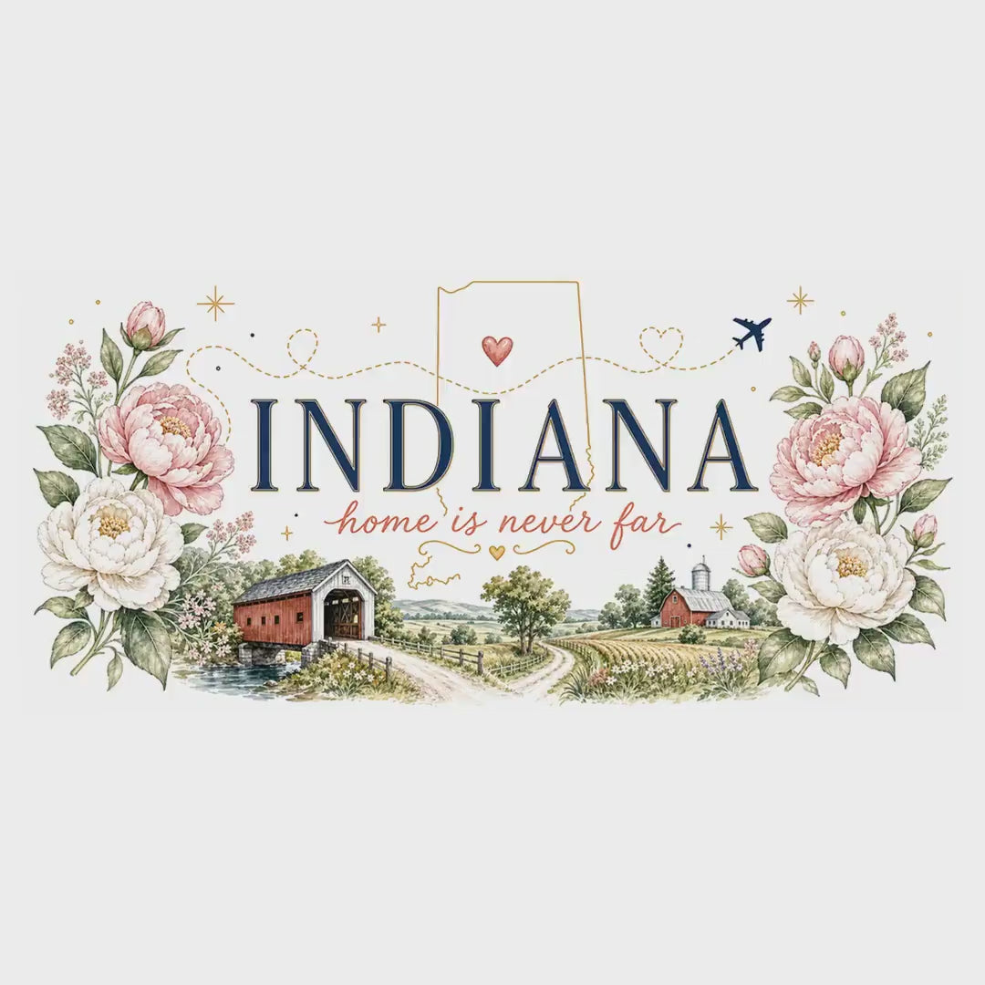 Indiana State Mug | Moving Away, Long Distance Friendship Gift | Botanical Map Accent Cup video
