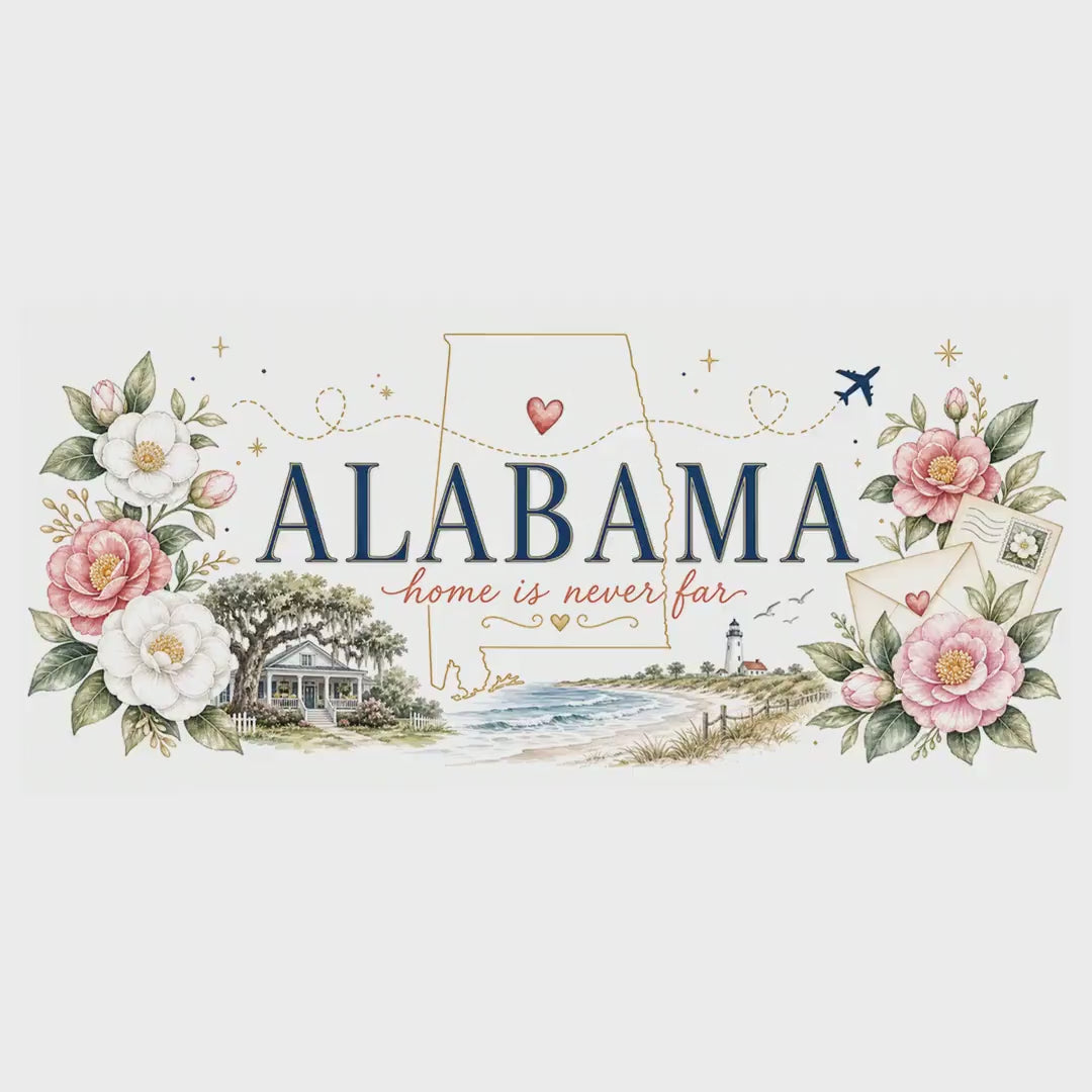 Alabama State Map Mug | Coastal Scenery, Botanical Accents, Homesick Gift video