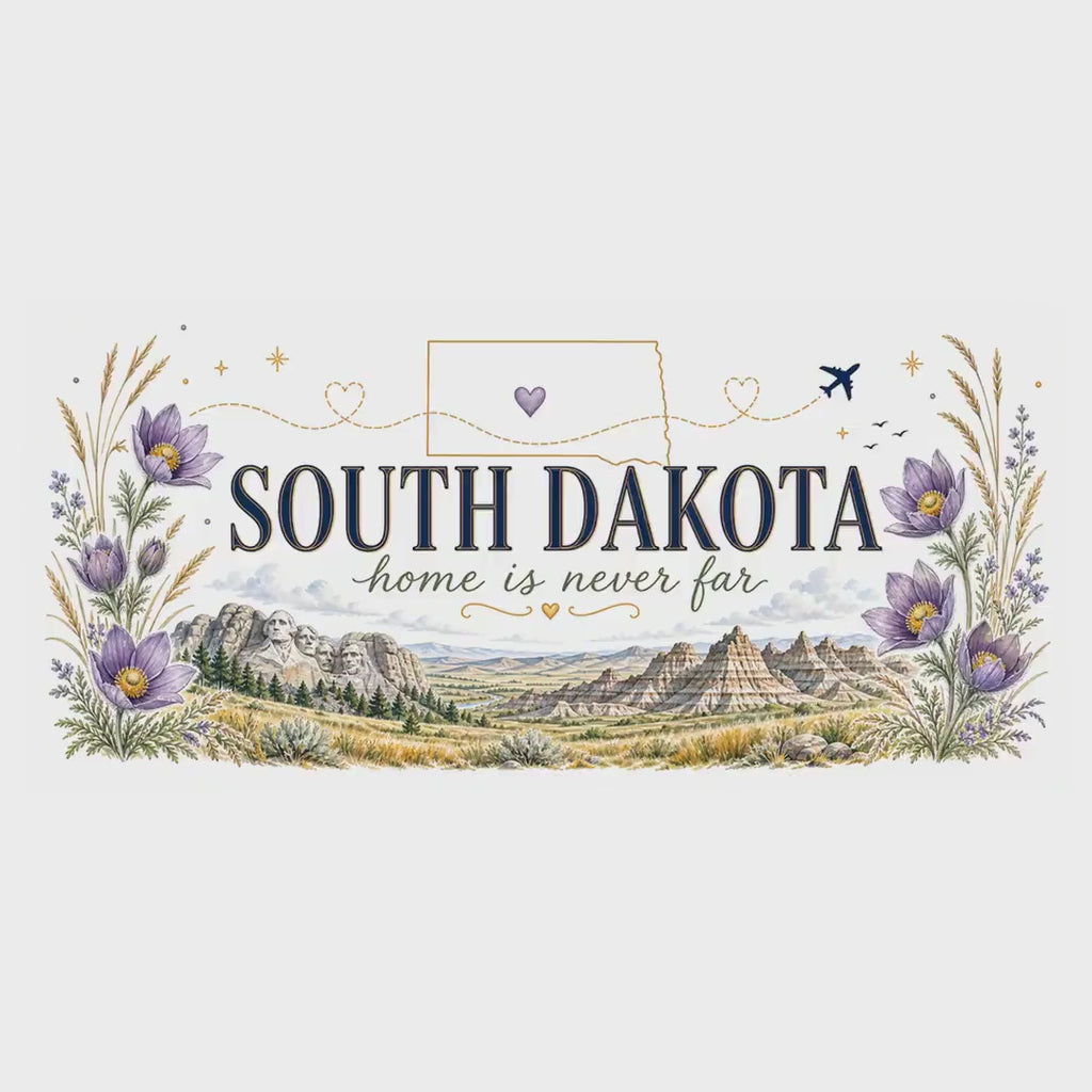 South Dakota State Map Mug | Botanical Accents, Homesick Gift (11oz or 15oz) video