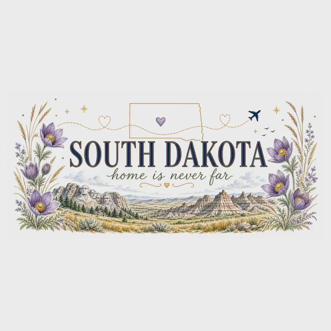 South Dakota State Map Mug | Botanical Accents, Homesick Gift (11oz or 15oz) video