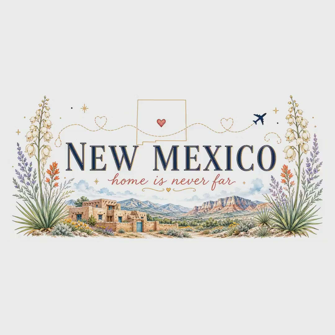 New Mexico State Map Mug | Desert Scenery, Yucca Flower Accent Coffee Cup video