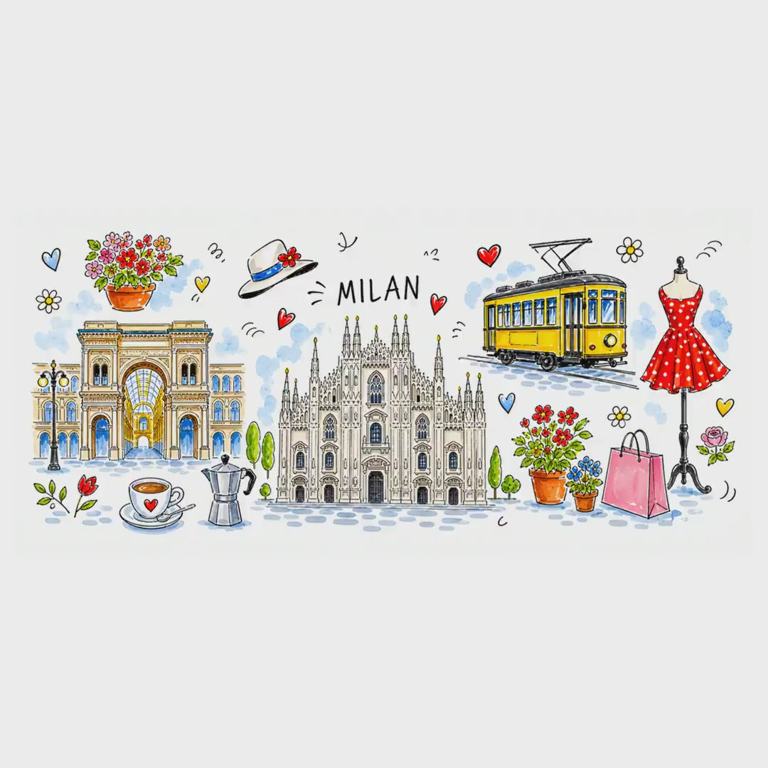 Milan Travel Mug | European City Souvenir Accent Coffee Mug | 11oz 15oz Ceramic Cup video