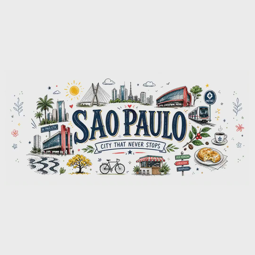 Sao Paulo Coffee Mug | Brazil Souvenir Travel Gift | Accent Color Ceramic 11oz 15oz video