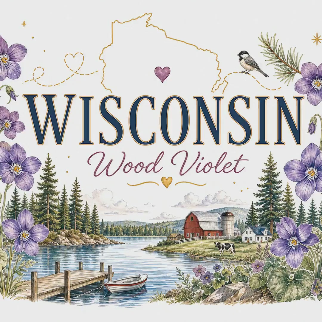Wisconsin State Flower 20oz Tumbler | Wood Violet Botanical State Flower Gift | Insulated Stainless Steel Travel Cup video