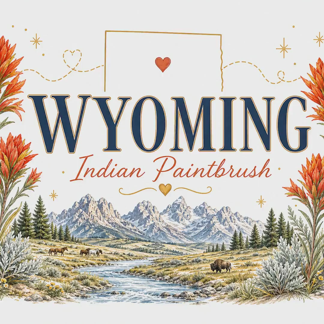 Wyoming State Flower 20oz Tumbler | Indian Paintbrush Botanical State Flower Gift | Insulated Stainless Steel Travel Cup video