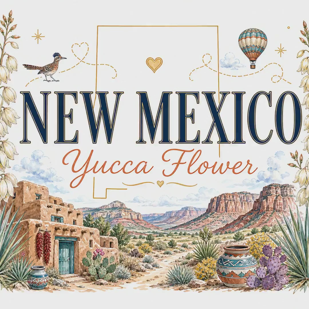 New Mexico State Flower 20oz Tumbler | Yucca Flower Botanical State Flower Gift | Insulated Stainless Steel Travel Cup video