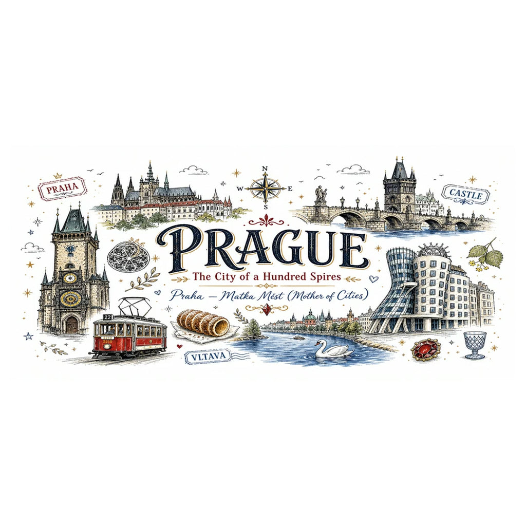 Prague Coffee Mug | Czech Republic Souvenir Travel Gift | Accent Color Ceramic 11oz 15oz video