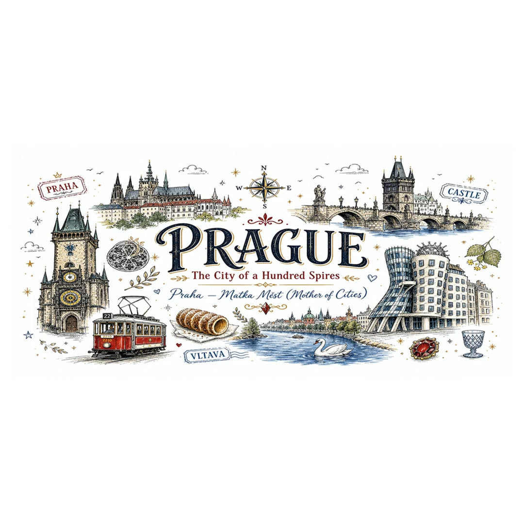 Prague Coffee Mug | Czech Republic Souvenir Travel Gift | Accent Color Ceramic 11oz 15oz video
