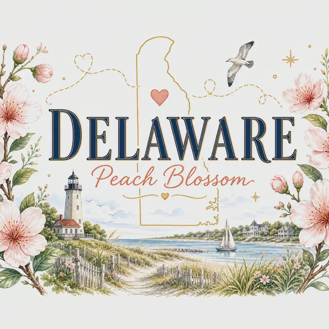 Delaware State Flower 20oz Tumbler | Peach Blossom Botanical State Flower Gift | Insulated Stainless Steel Travel Cup video