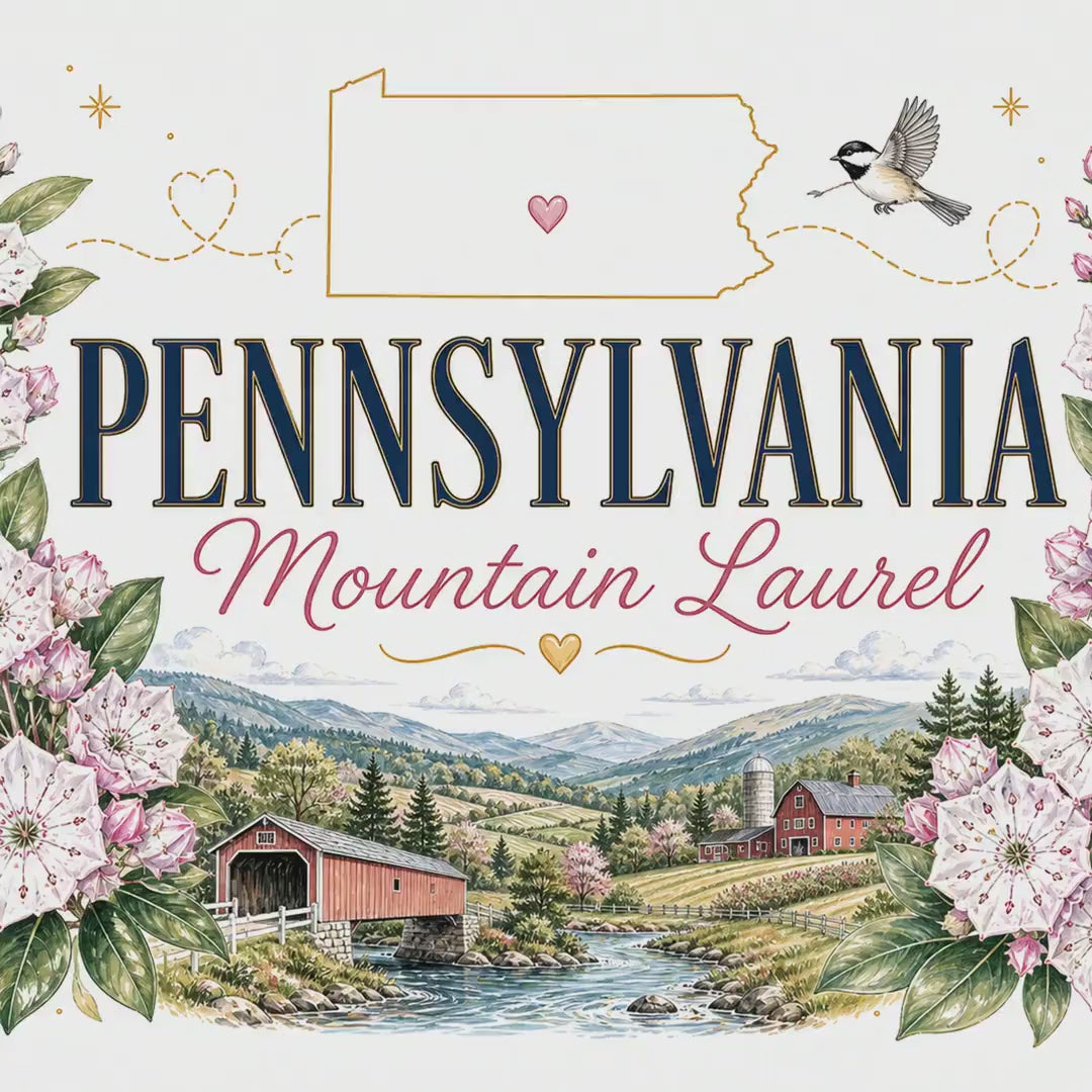 Pennsylvania State Flower 20oz Tumbler | Mountain Laurel Botanical State Flower Gift | Insulated Stainless Steel Travel Cup video