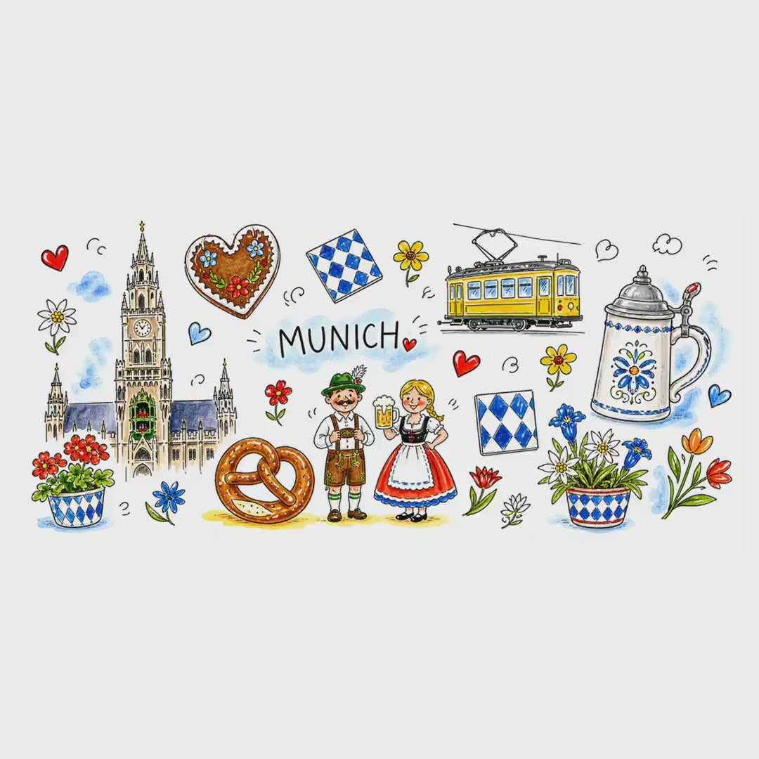 Munich Travel Mug | European City Souvenir Accent Coffee Mug | 11oz 15oz Ceramic Cup video