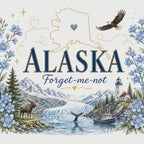 Alaska State Flower 20oz Tumbler | Forget-me-not Botanical State Flower Gift | Insulated Stainless Steel Travel Cup video