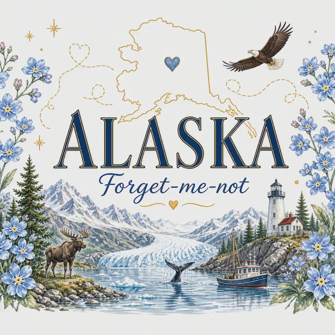 Alaska State Flower 20oz Tumbler | Forget-me-not Botanical State Flower Gift | Insulated Stainless Steel Travel Cup video