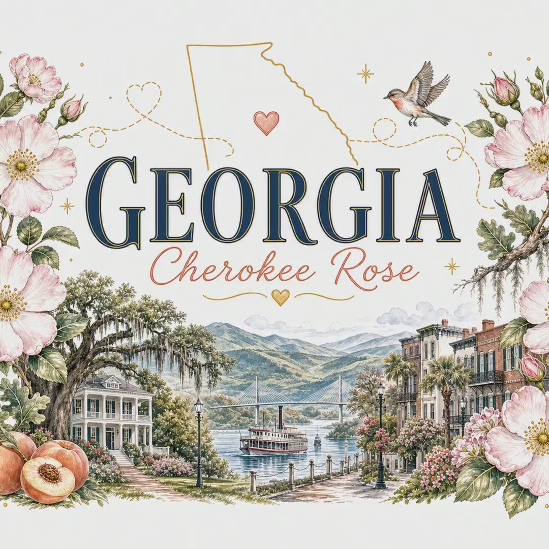 Georgia State Flower 20oz Tumbler | Cherokee Rose Botanical State Flower Gift | Insulated Stainless Steel Travel Cup video