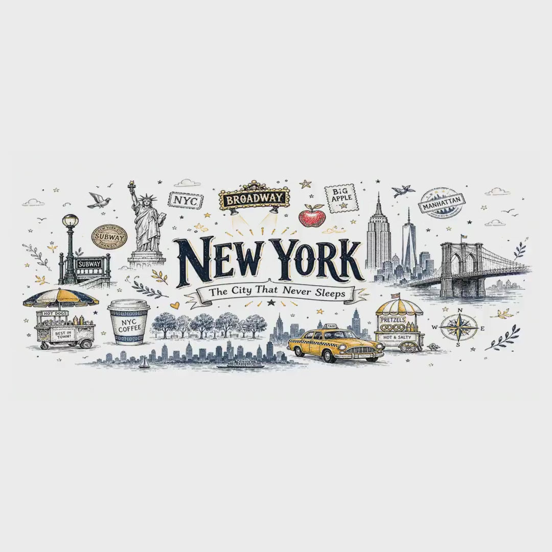 New York City Coffee Mug | New York Souvenir Travel Gift | Accent Color Ceramic 11oz 15oz video