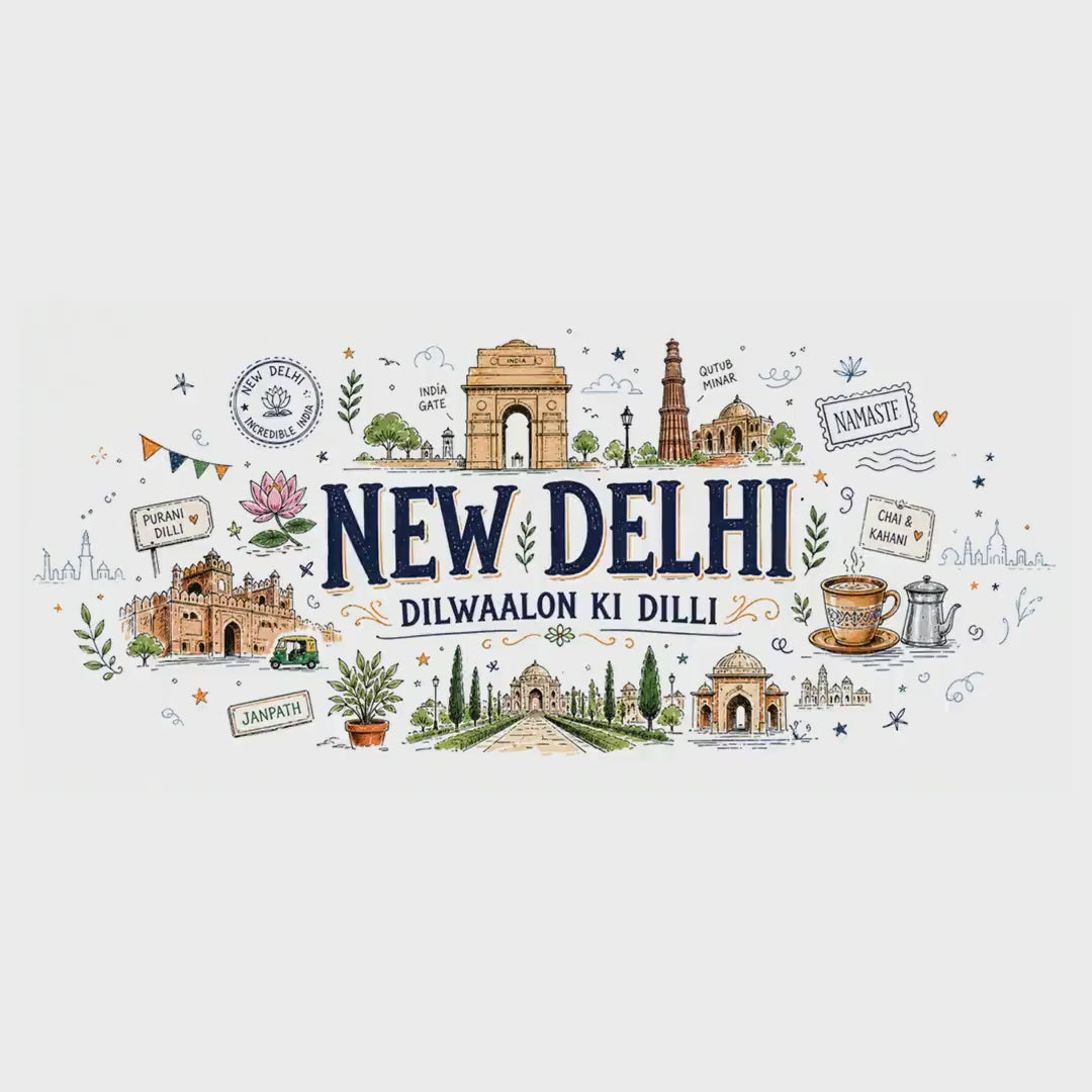 New Delhi Coffee Mug | India Souvenir Travel Gift | Accent Color Ceramic 11oz 15oz video