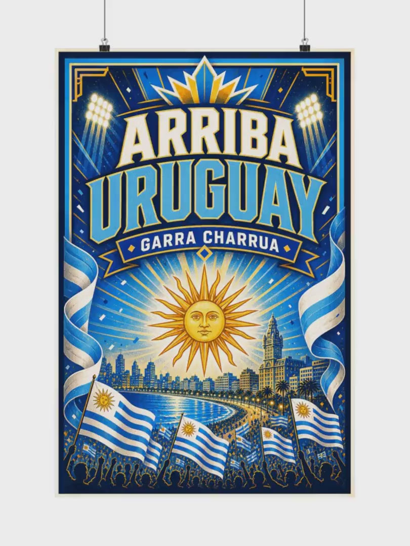 Uruguay World Cup Poster | Rally Fan Art Print | 2026 Soccer Wall Decor video
