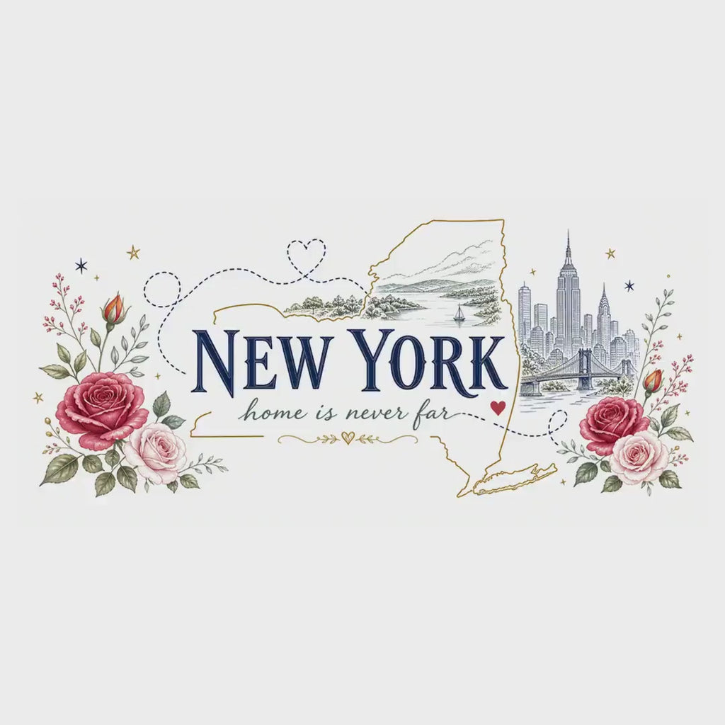 New York State Map Mug | Botanical Rose Accents, Long Distance Friendship Gift video