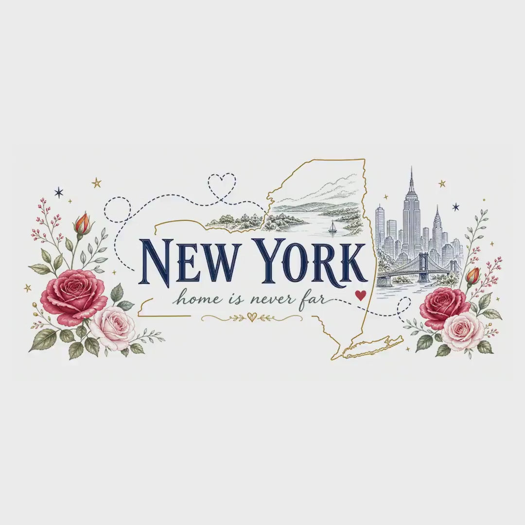 New York State Map Mug | Botanical Rose Accents, Long Distance Friendship Gift video