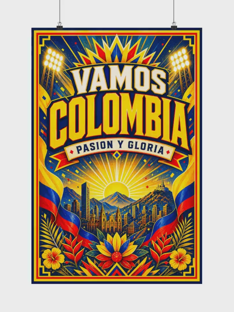 Colombia World Cup Poster | Rally Fan Art Print | 2026 Soccer Wall Decor video