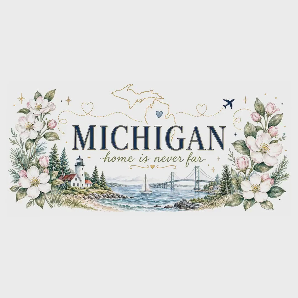 Michigan State Map Mug | Botanical Accents, Lakes Art | Homesick Gift video
