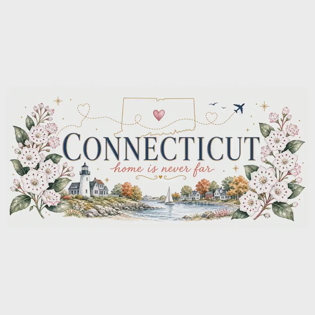 Connecticut State Map Mug | Botanical Accent Coffee Cup (11oz 15oz) video