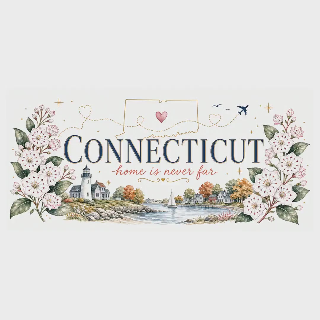 Connecticut State Map Mug | Botanical Accent Coffee Cup (11oz 15oz) video