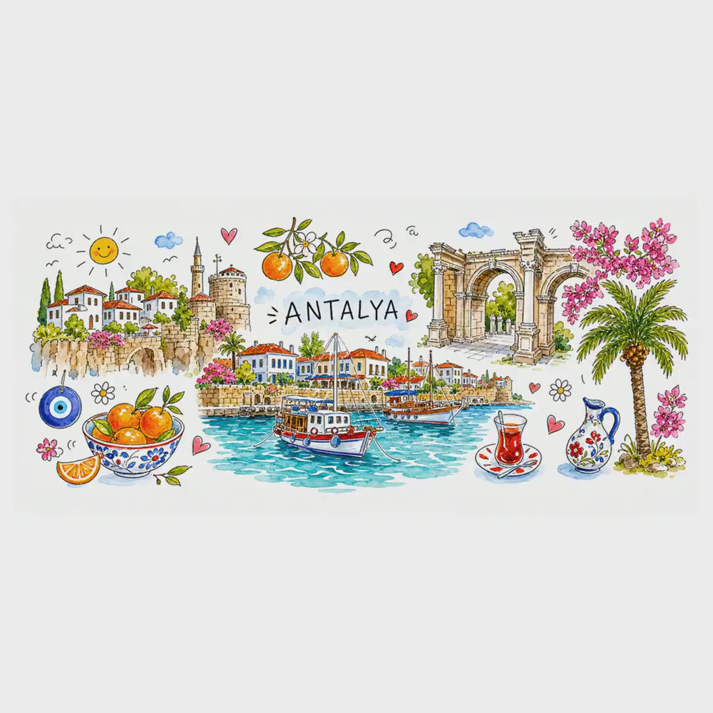 Antalya Travel Mug | European City Souvenir Accent Coffee Mug | 11oz 15oz Ceramic Cup video