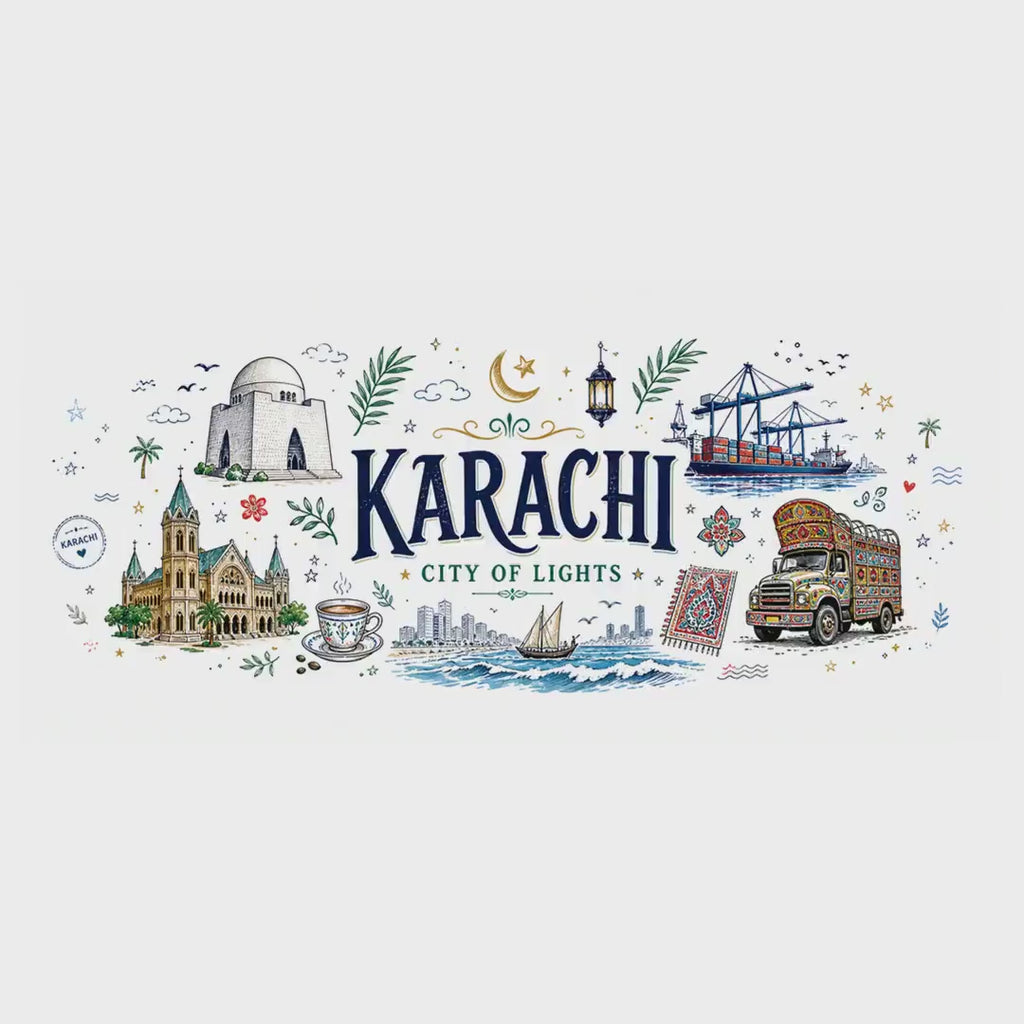 Karachi Coffee Mug | Pakistan Souvenir Travel Gift | Accent Color Ceramic 11oz 15oz video
