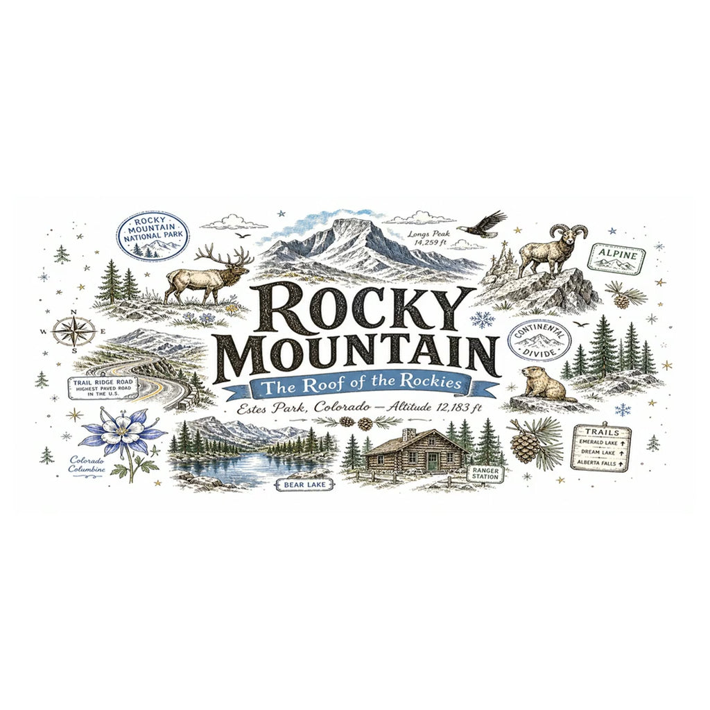 Rocky Mountain Coffee Mug | National Park Hiking Camping Gift | Accent Color Ceramic 11oz 15oz video