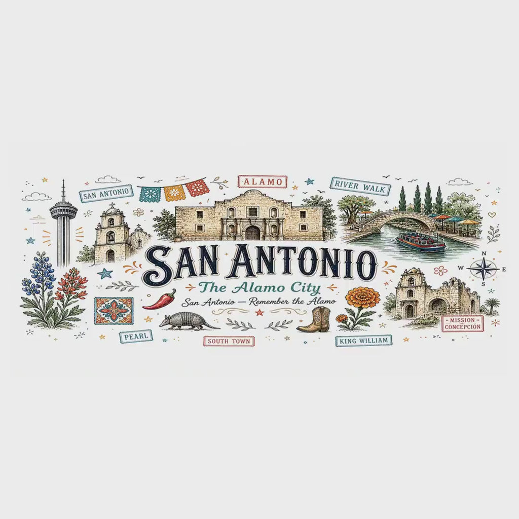 San Antonio Coffee Mug | Texas Souvenir City Gift | Accent Color Ceramic 11oz 15oz video