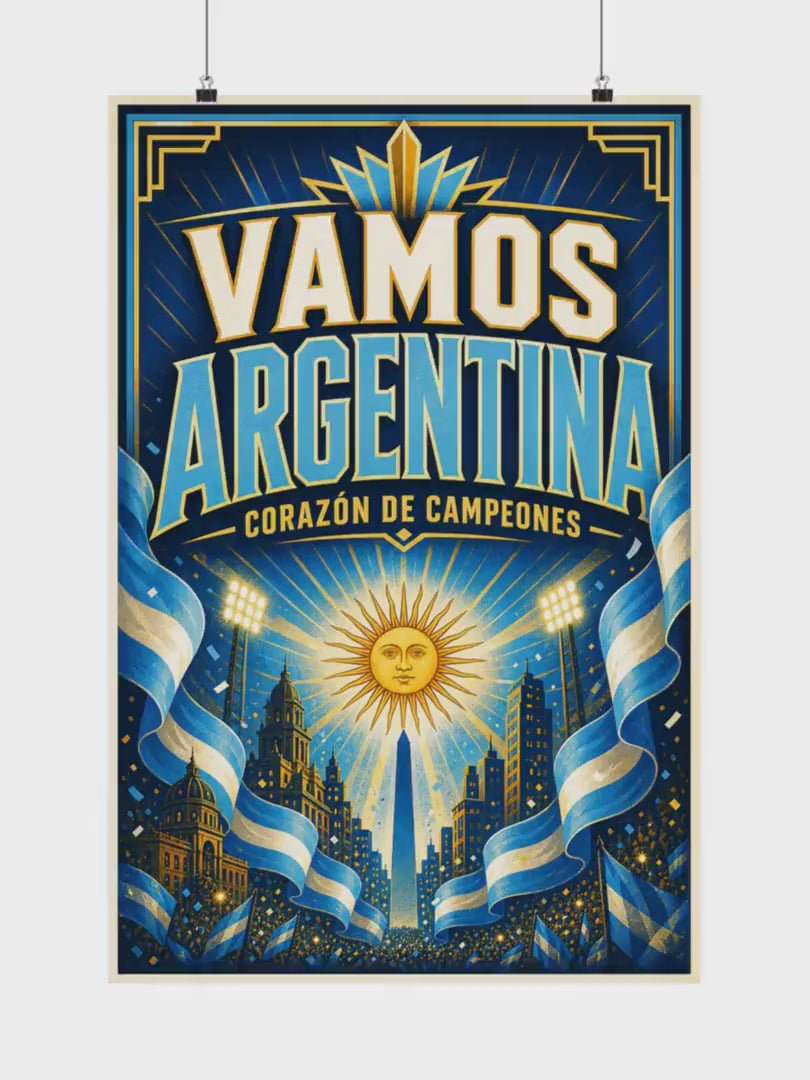 Argentina Soccer Poster | Rally Fan Art Print | 2026 Soccer Wall Decor video