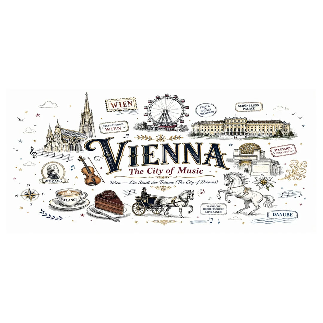 Vienna Coffee Mug | Austria Souvenir Travel Gift | Accent Color Ceramic 11oz 15oz video