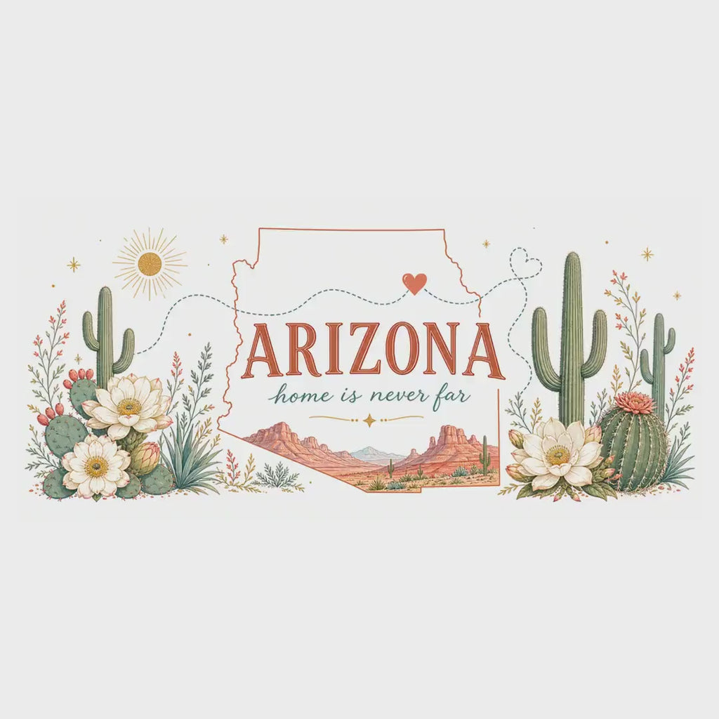 Arizona State Map Mug | Desert Landscape, Botanical Accents, Homesick Gift video