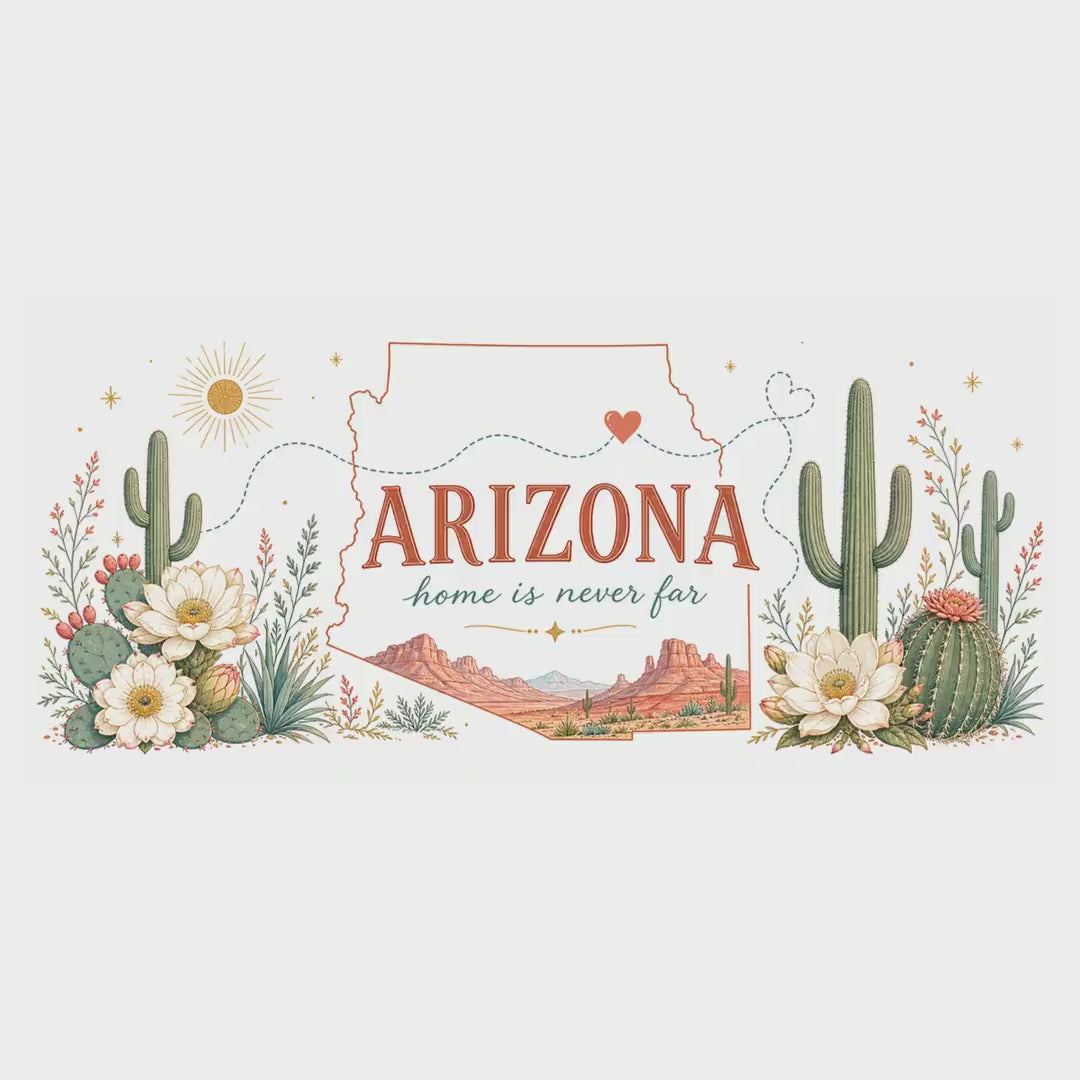 Arizona State Map Mug | Desert Landscape, Botanical Accents, Homesick Gift video