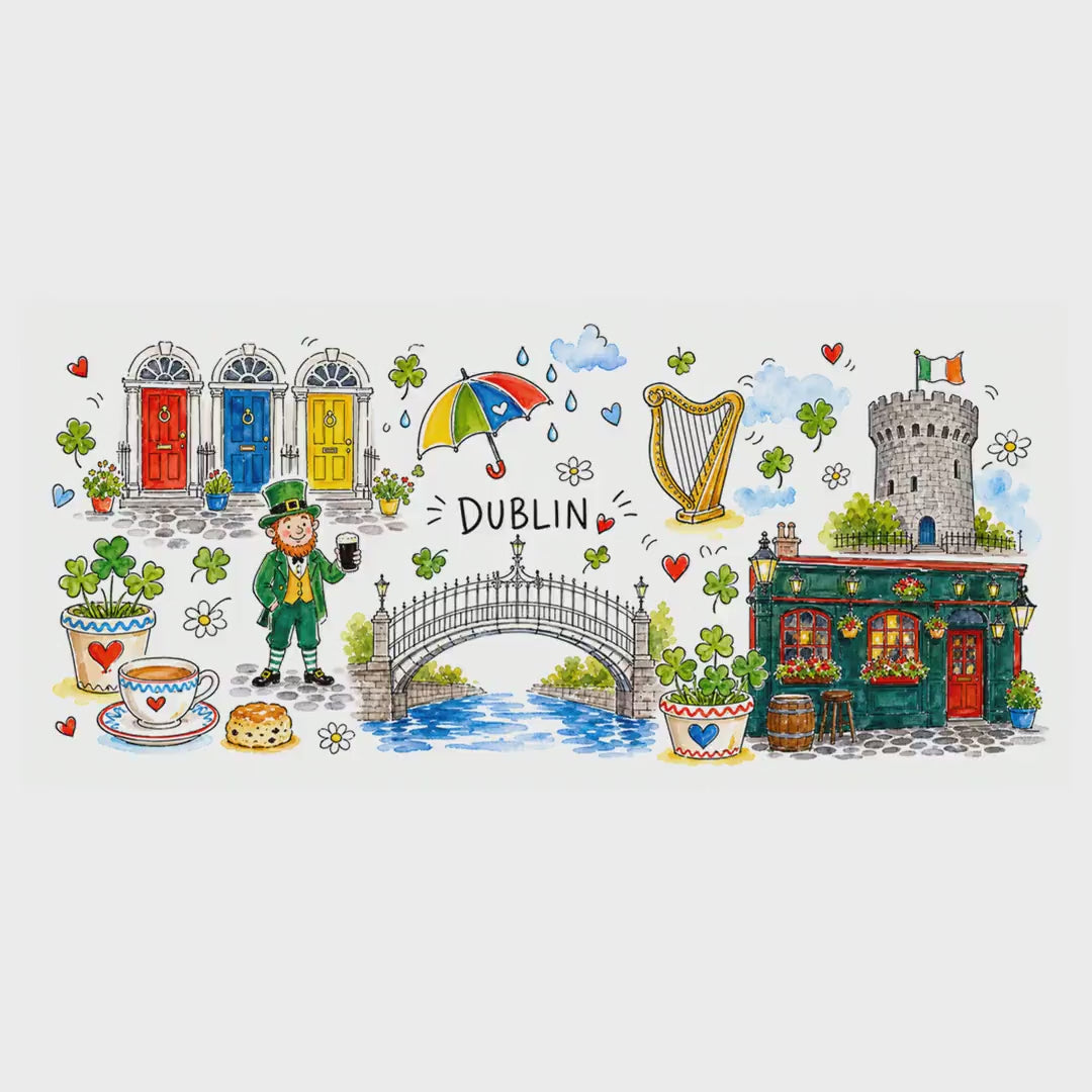 Dublin Travel Mug | European City Souvenir Accent Coffee Mug | 11oz 15oz Ceramic Cup video