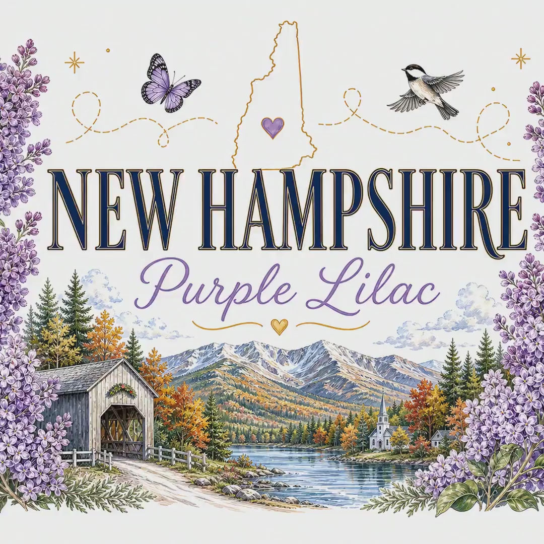 New Hampshire State Flower 20oz Tumbler | Purple Lilac Botanical State Flower Gift | Insulated Stainless Steel Travel Cup video