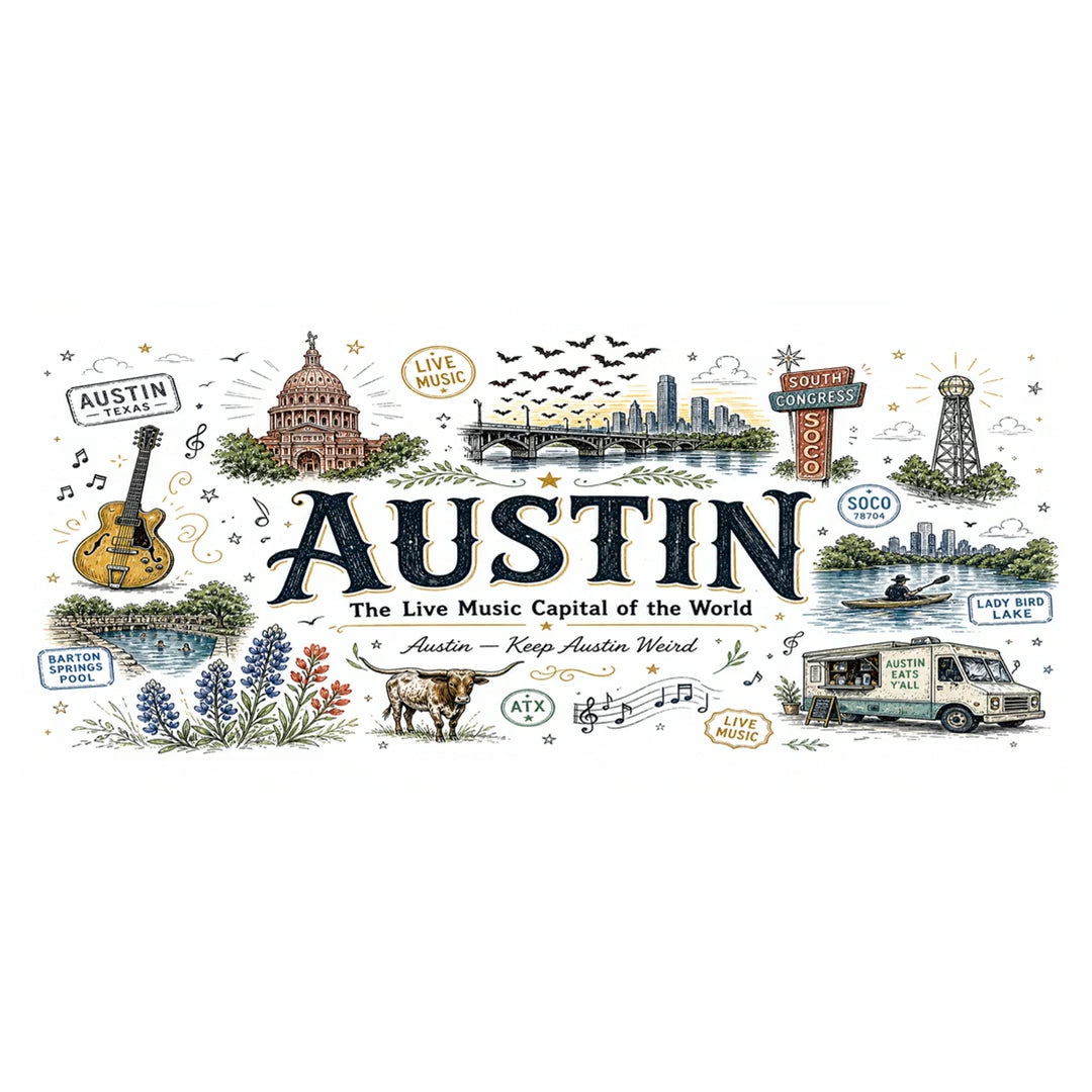 Austin Coffee Mug | Texas Souvenir City Gift | Accent Color Ceramic 11oz 15oz video